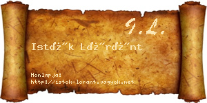 Istók Lóránt névjegykártya
